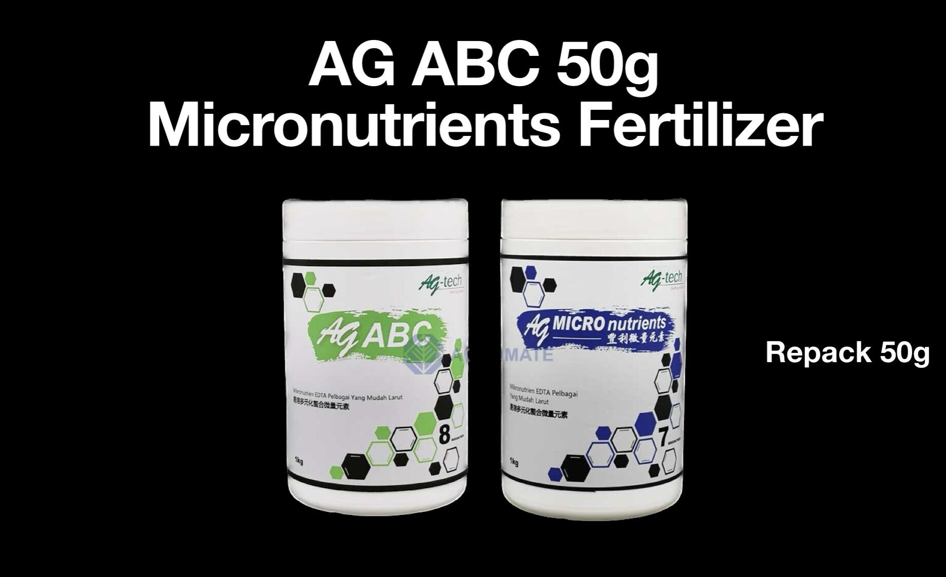 Repack50g Ag ABC Micro Nutrient Pelbagai Fertigasi Baja AB Sayur Daun