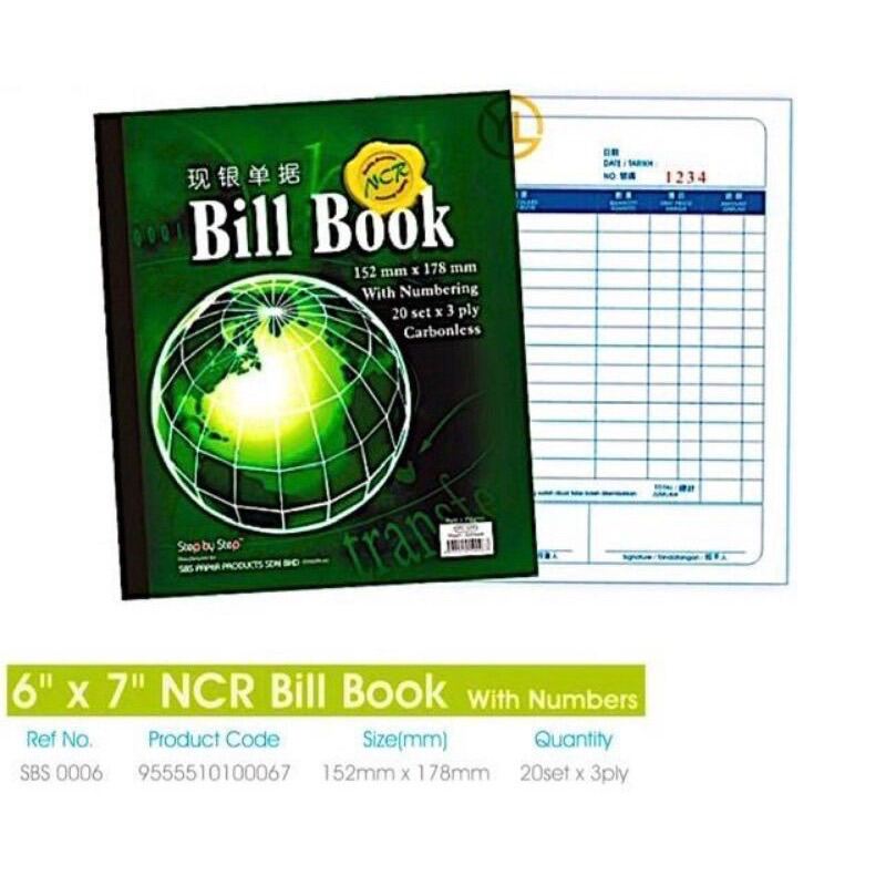 Murah 2ply 3ply NCR Bill Book Receipt Book Invoice Cash Bill Buku Resit