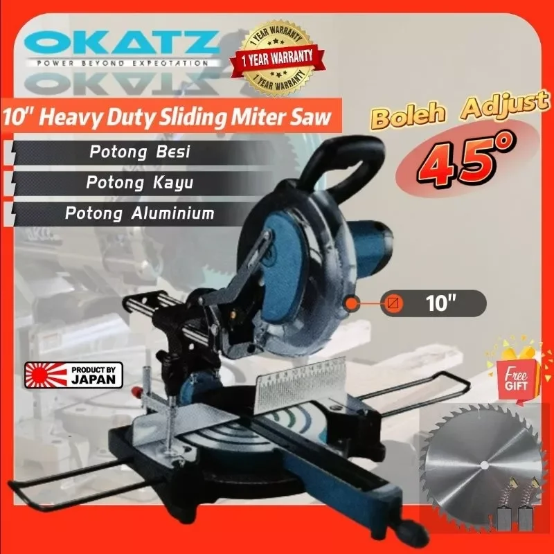 OKATZ JAPAN MT1018V SL 1800w 10 Sliding Compound Miter Saw With Laser