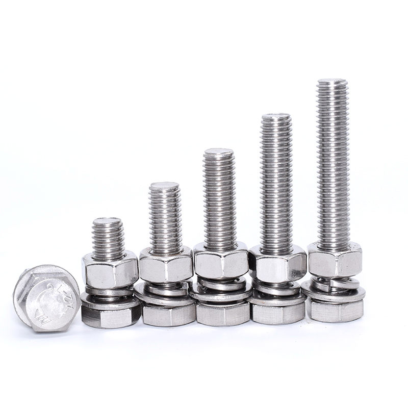 304 Stainless Steel Outer Hexagon Bolt Screw Nut Set Lazada