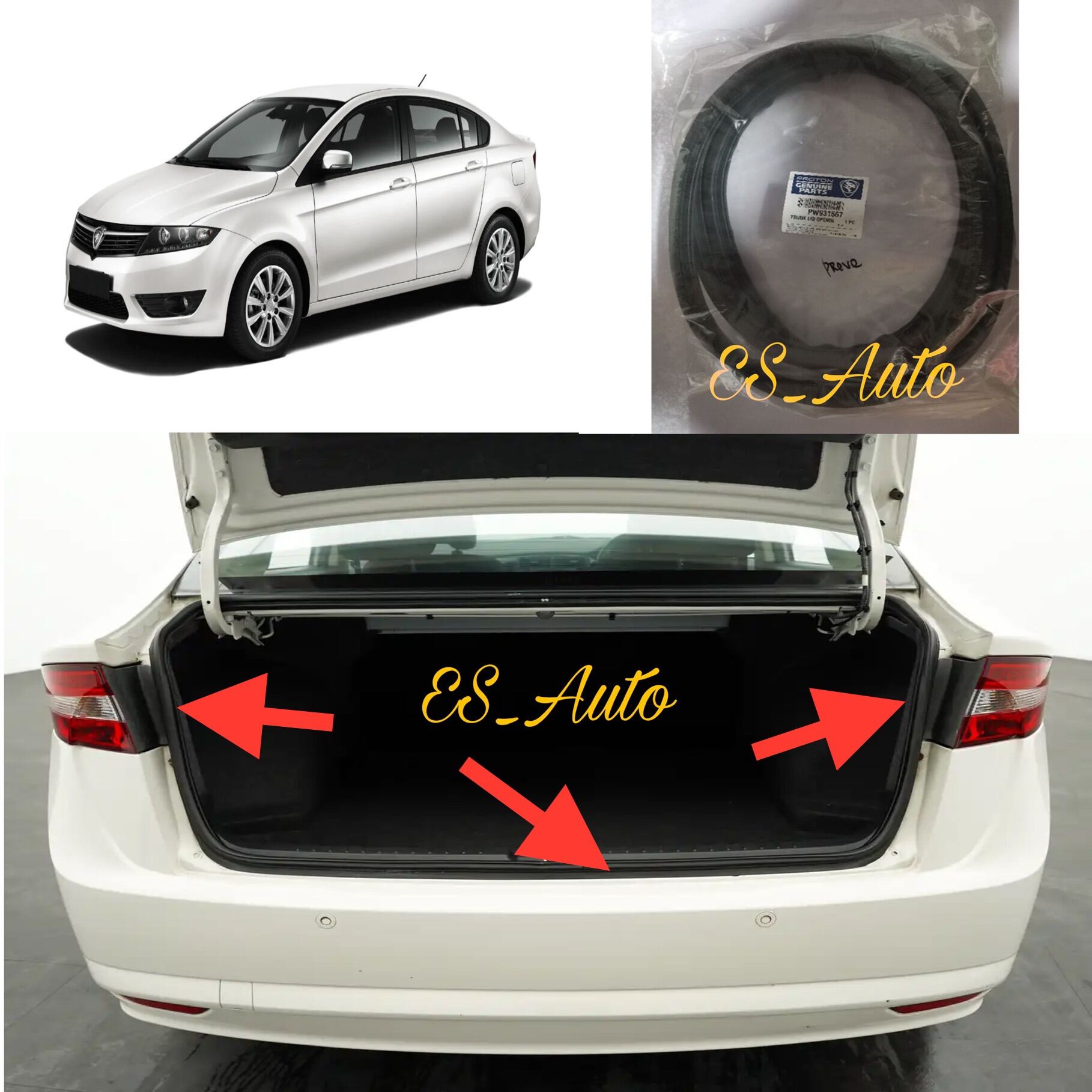 ORIGINAL PROTON PREVE REAR BONNET TRUNK LID BOOT RUBBER BELAKANG