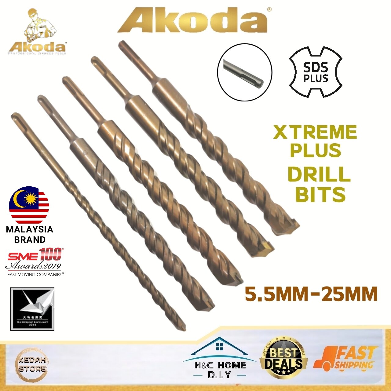 Akoda Sds Plus Xtreme Plus Hammer Drill Concrete Drill Bits Mm