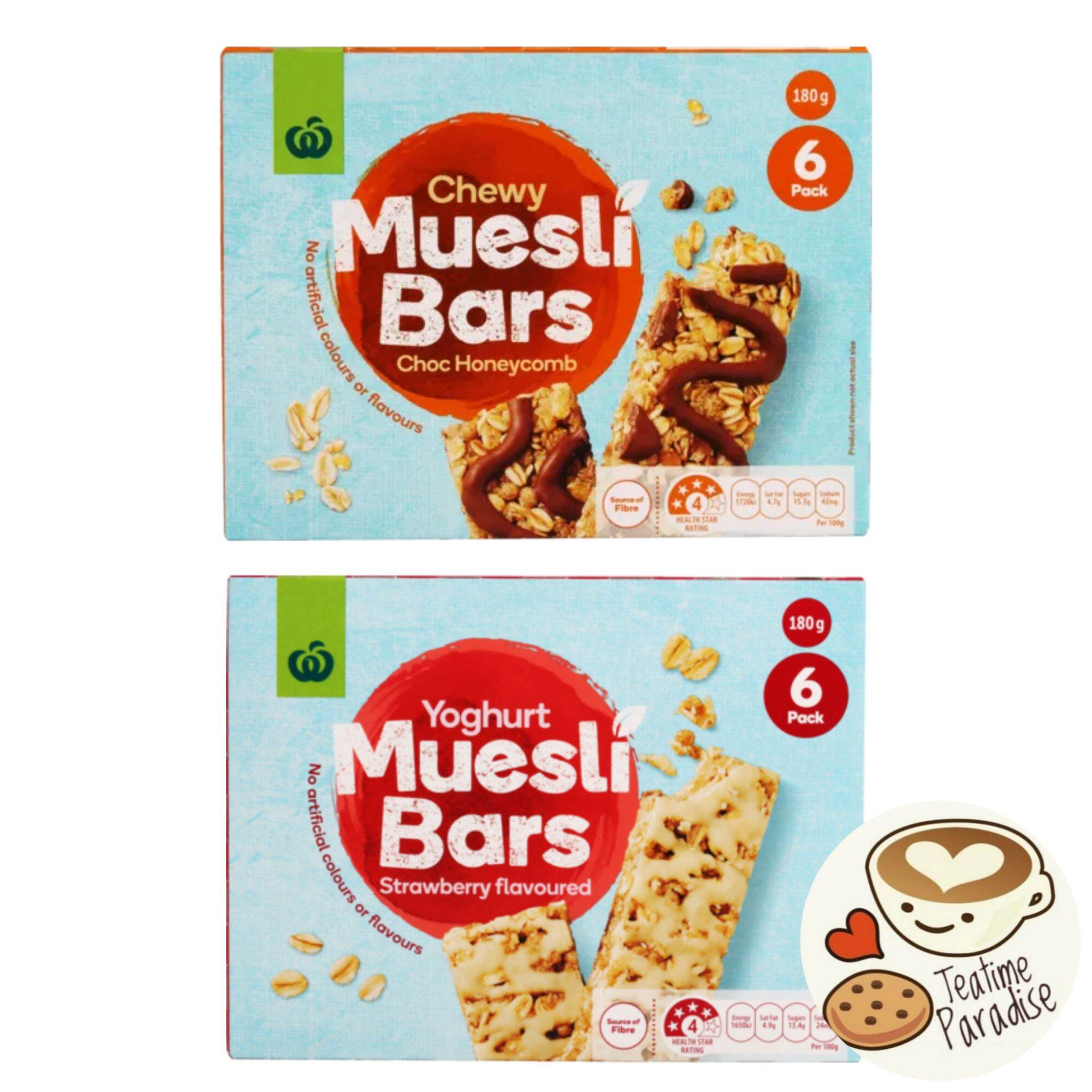 Woolworths Muesli Bar 6 Pack Chewy Choc Honeycomb Yogurt Strawberry