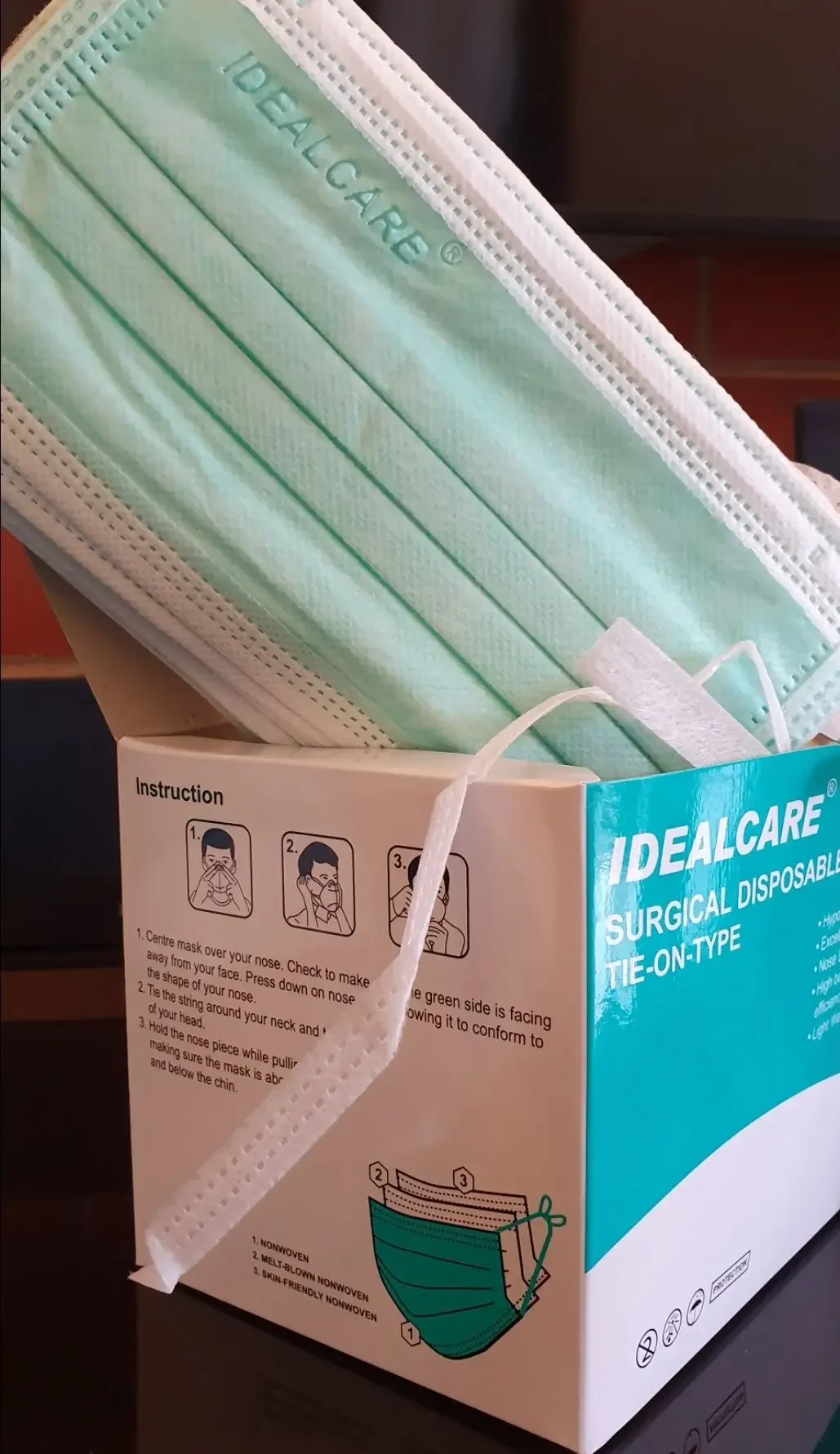IDEALCARE Surgical 3 PLY Facemask Tie On / Tie Back / Ikat Tali TYPE