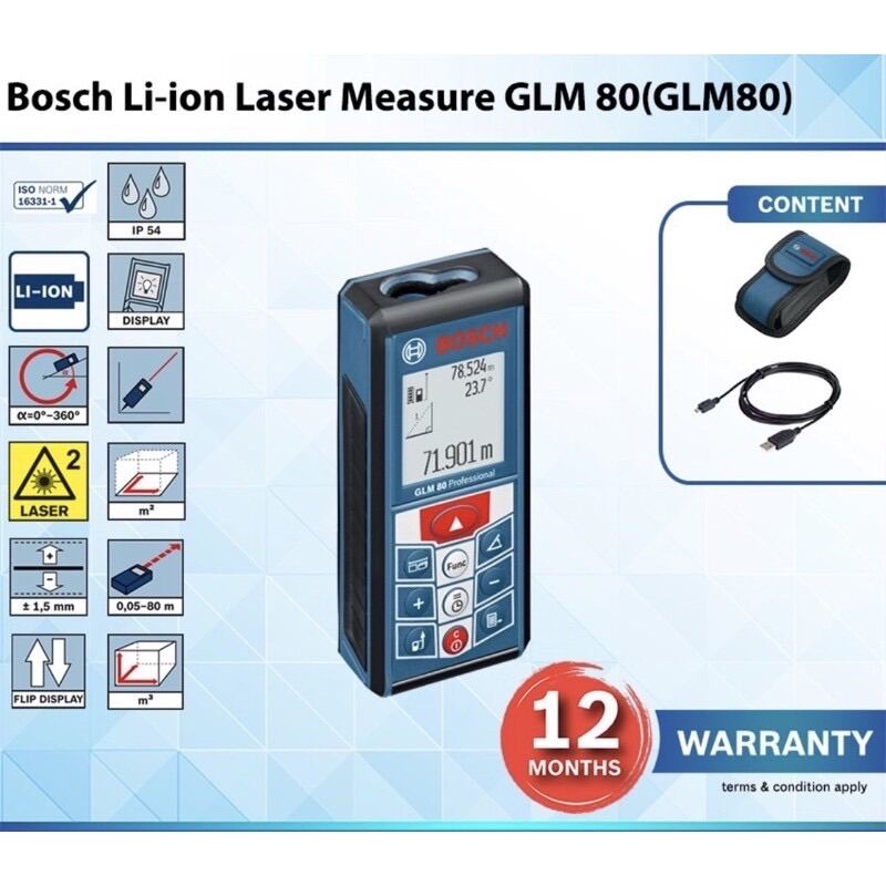 Télémètre laser GLM80+ prof