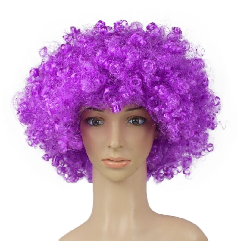 Clown wig and Clown nose. Curly Party Wig ad clown red nose. Rambut ...