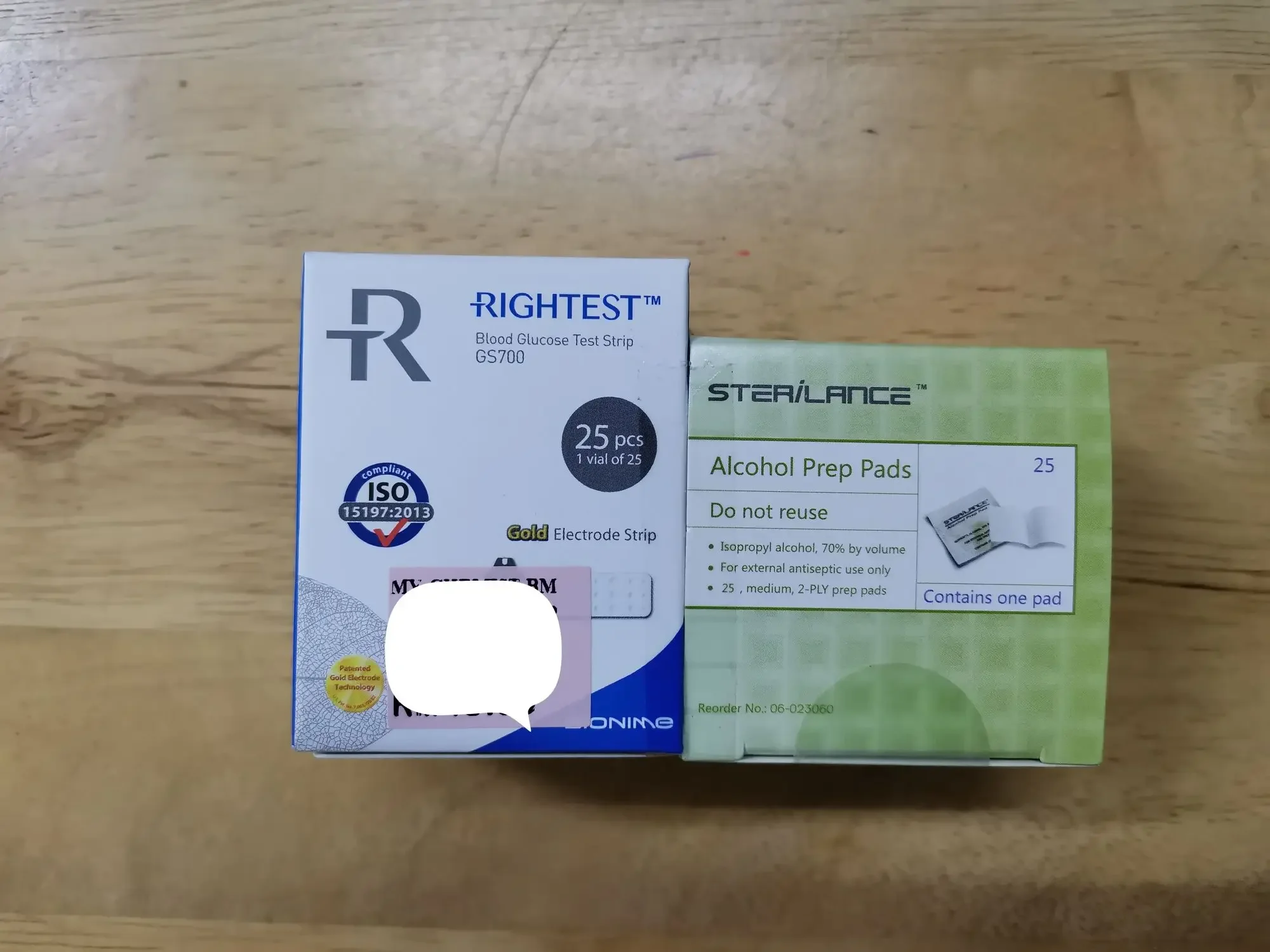Bionime Rightest GS700 Blood Glucose Test Strip 25s free Alcohol Pad 25s
