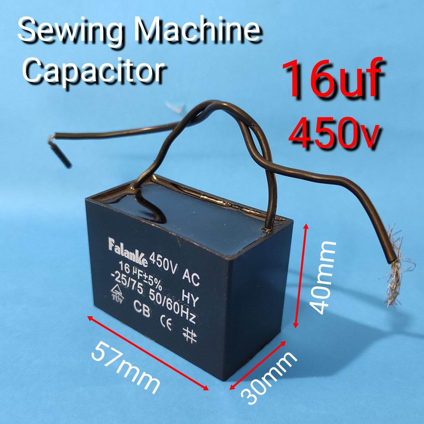 16uf 450v Sewing Machine Capacitor kapasitor mesin jahit 16uf Lazada