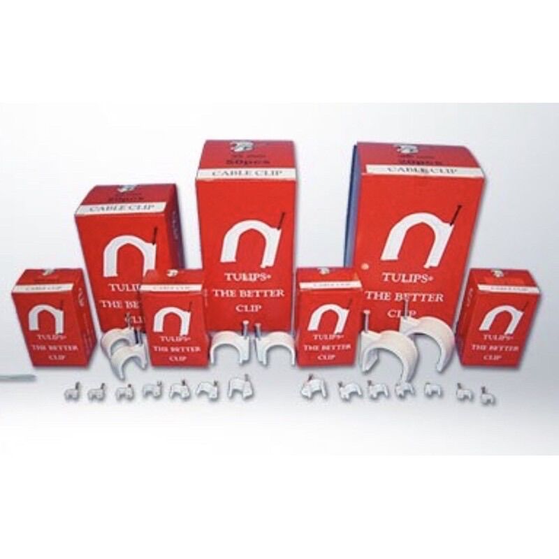 [100 ORIGINAL] TULIPS PVC CABLE CLIPS / PIPE CLIP / PIPE CLAMP (100PCS