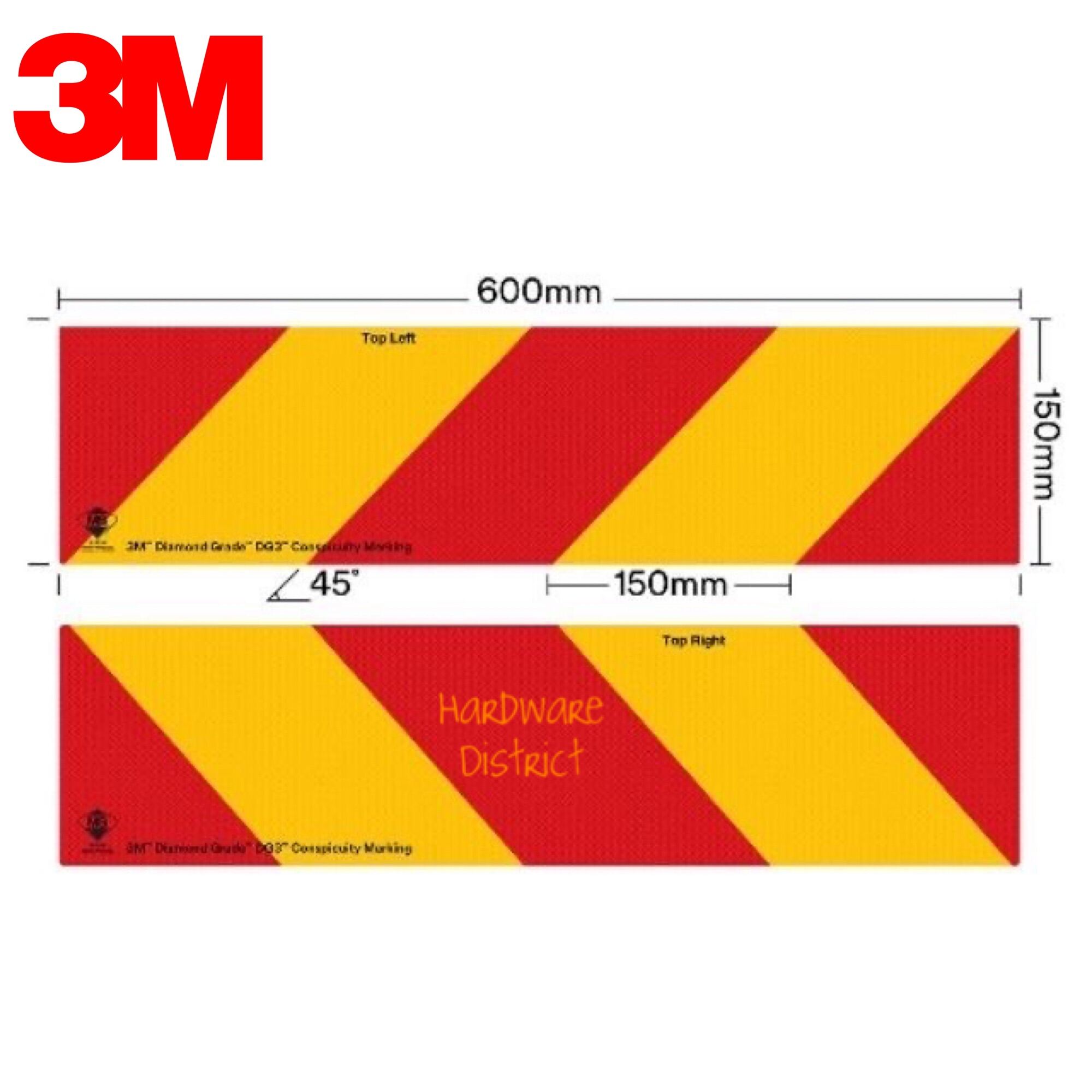 ORIGINAL 3M Diamond Grade Lorry Reflective Sticker - Pair - SIRIM - JPJ