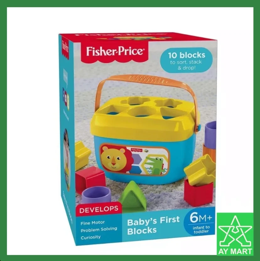 Fisher Price Basics Baby First Blocks Building Sorting Toys and Early Learning Shape Toy for Baby Infant Newborn Kids