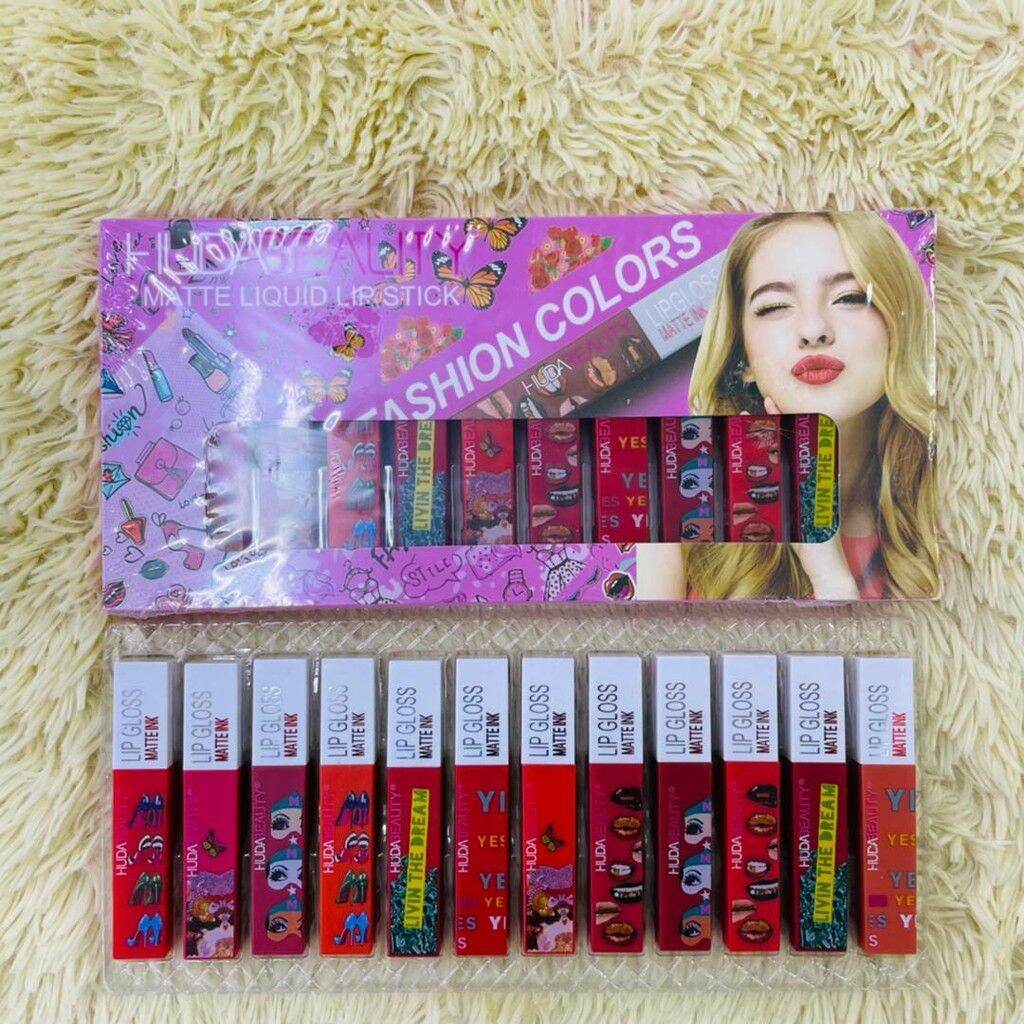 huda beauty combo liquid matte lipstick set of 16 piece