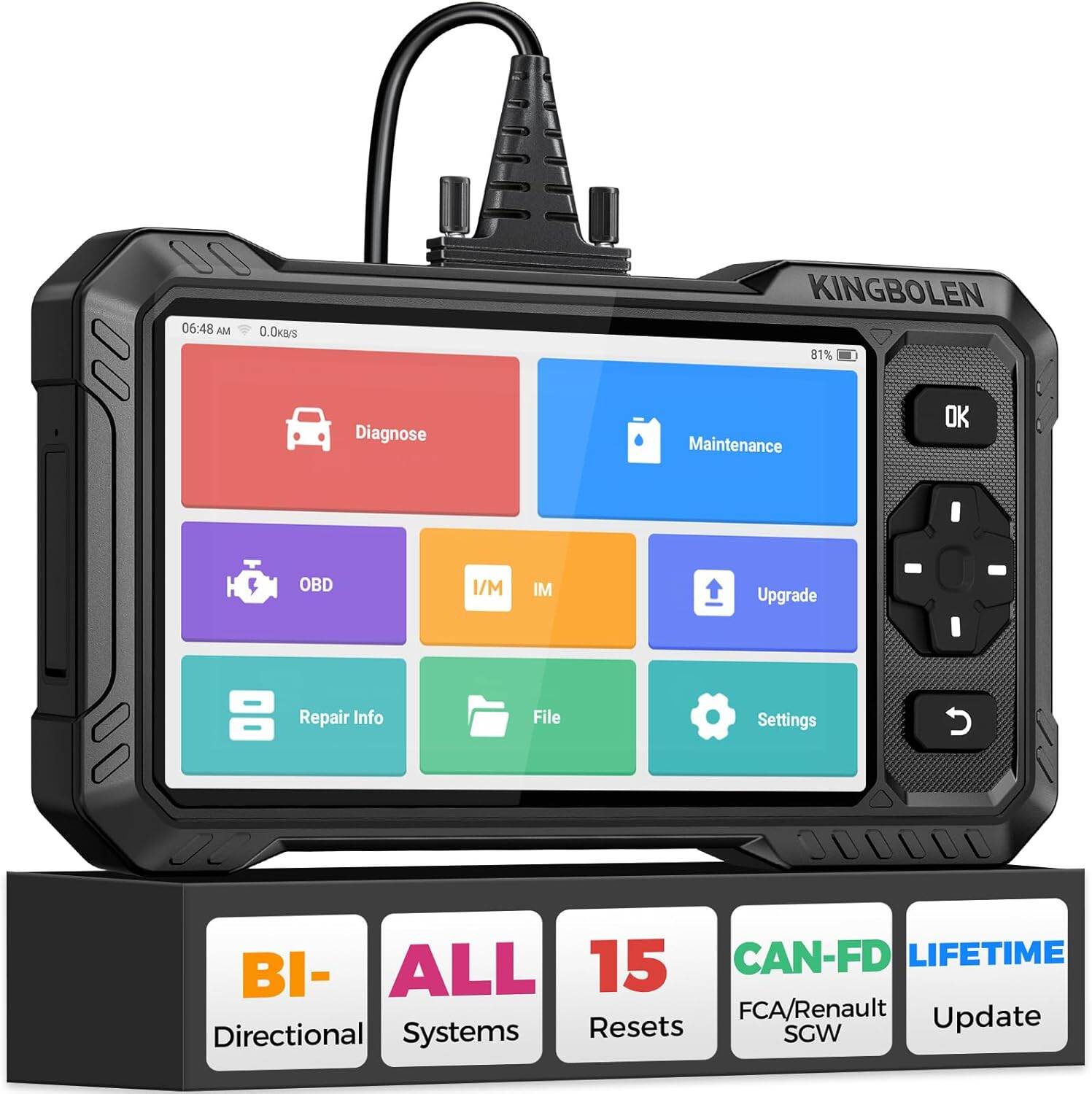 KINGBOLEN S6 Elite OBD2 Scanner, 2026 Bidirectional Scan Tool, 15 Reset, Active Test, All System Car Diagnostic Scanner, CAN FD/FCA/Renault SGW, Lifetime Free Upgrade Scanner for Car, Upgraded of S608 ราคา 8,400 บาท*ส่งฟรี