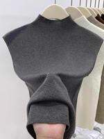 Loowmane | Sleeveless Half-High Collar Knit Vest Slim Fit French Style Top