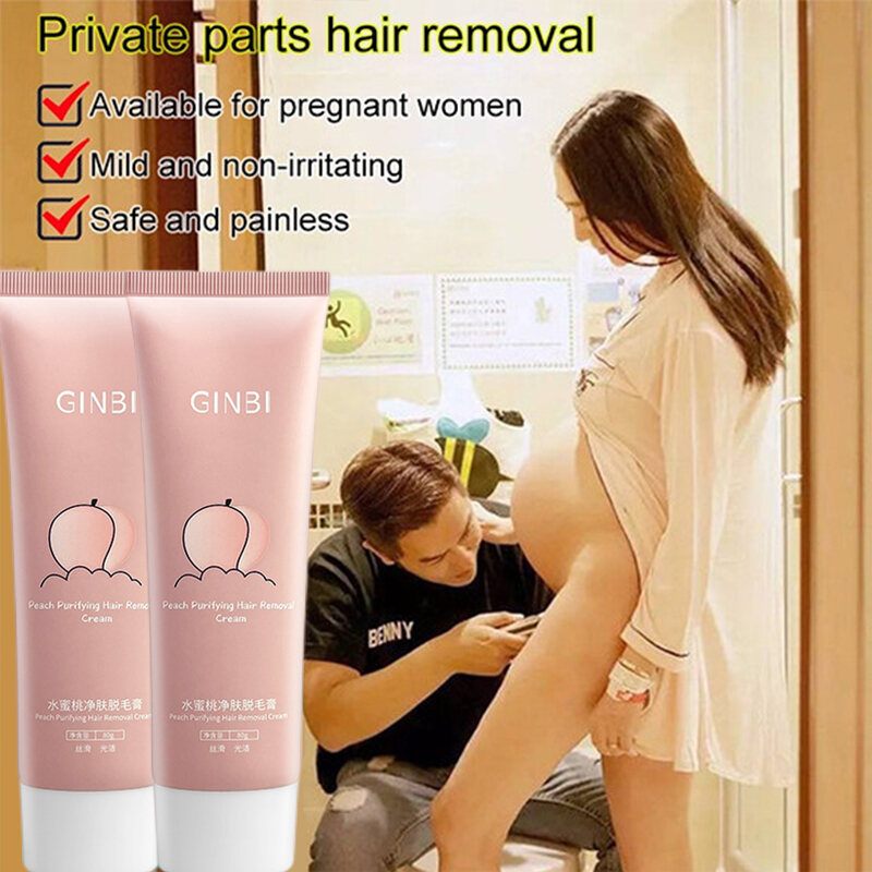 painless fast hair removal cream peach fragrance krim buang bulu private part armpit available for pregnant women safe easy hair removal 80g Lazada