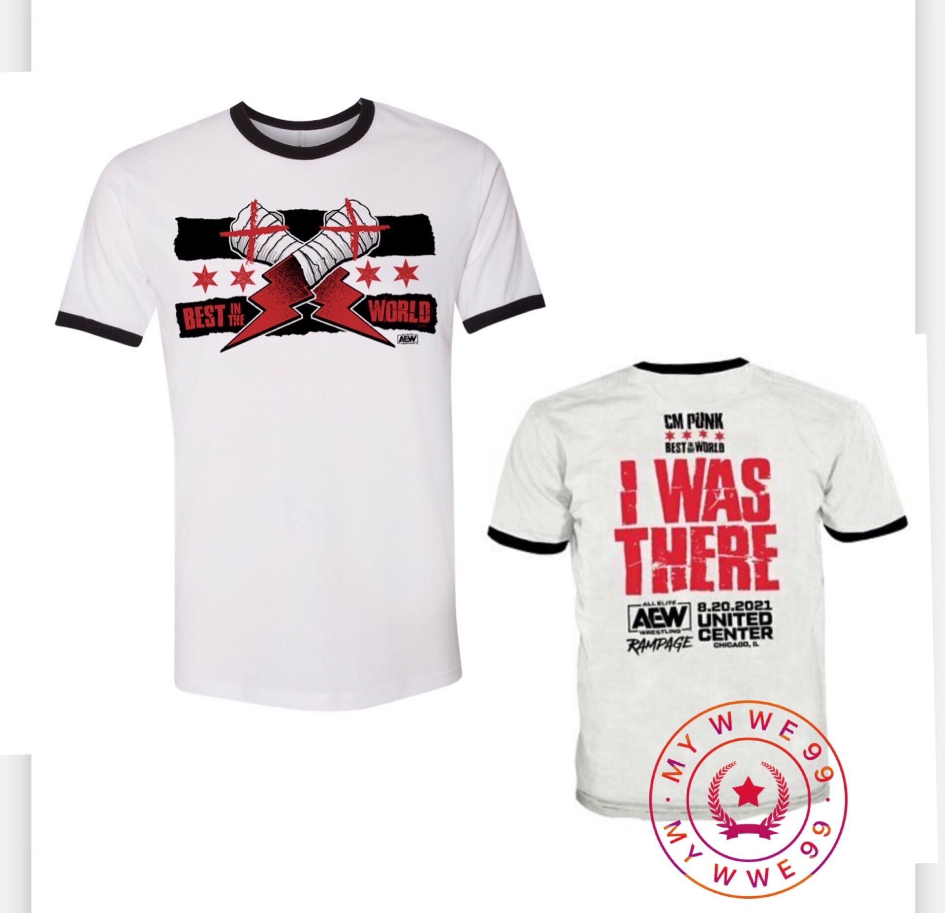Cm punk T-shirt AEW front and | Lazada
