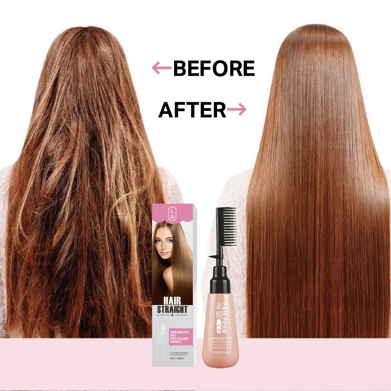 2 in 1 Hair Straightener Cream With Comb Hair Rebonding Permanent Silky  Smooth Nourish Hair Treatment | Lazada