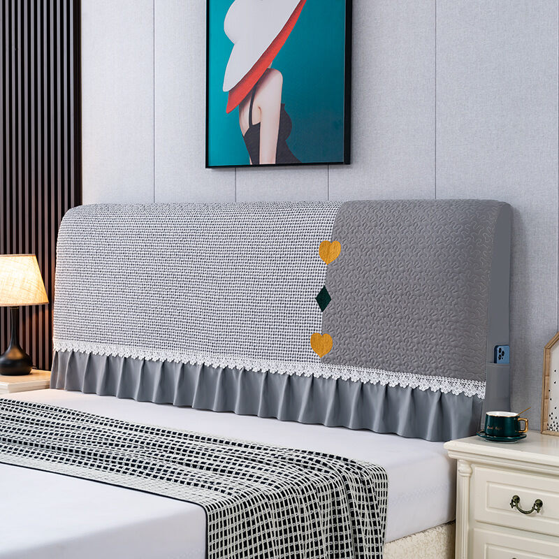 Fabric AllInclusive Bedside Cover Solid Wood Bed Head Cover Thickened