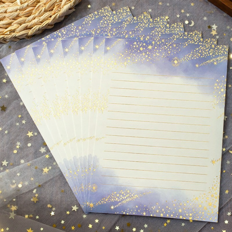 Elegant Handwritten Love Letter Paper Set with Gold Stamping Expressions of Affection Romantic Writing Paper And Envelope