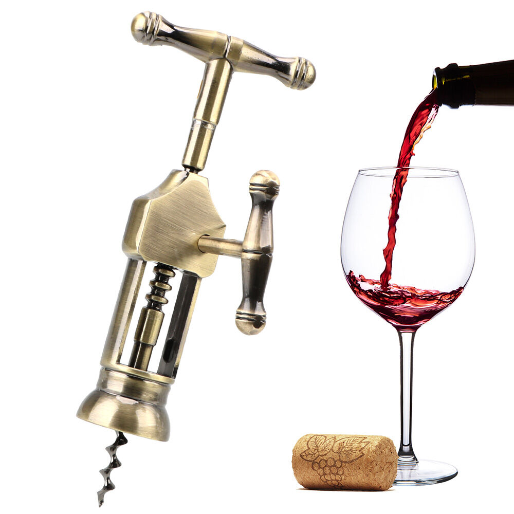 Vintage Rack & Pinion Corkscrew Classic Wine Bottle Opener Tool_voghion.com