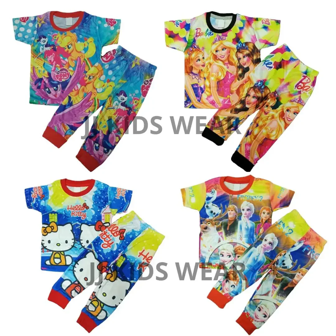 Kids Full Print Jersey Pyjamas Long Pants / Full Jersey Baju Tidur Budak