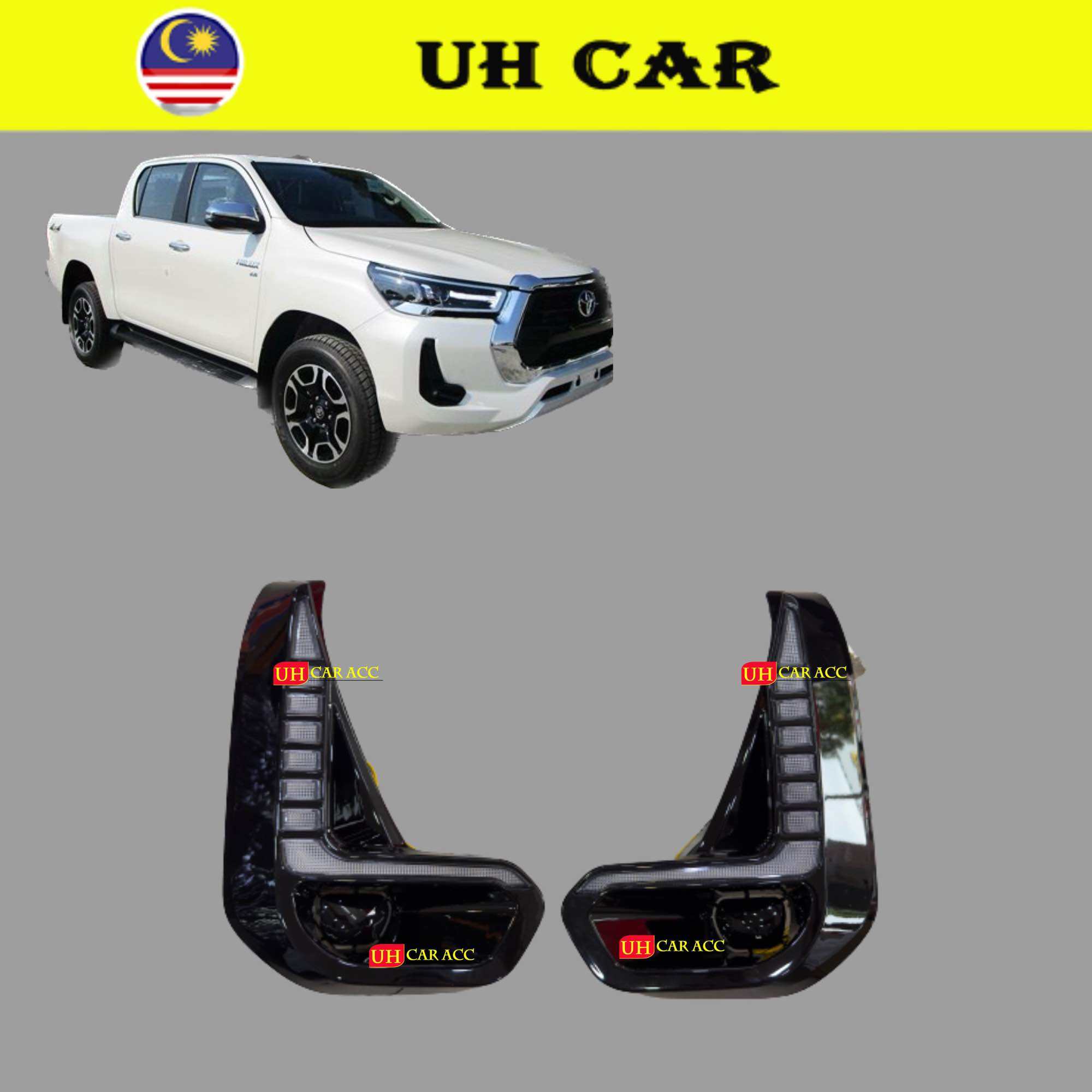 Toyota Hilux Revo Rogue 2.4E 2.4G 2.4V 2020-2022 Front Bumper Drl Daylight Dynamic Led Light With Running Signal. 