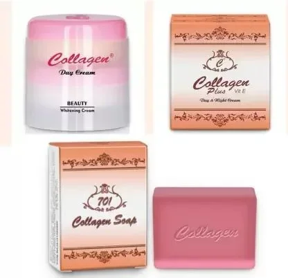 Collagen Cream And Soap Vitamin E Day And Night Cream Anti Aging Brightening Beauty Cream+Handmade Essence Facial Soap Face Wash