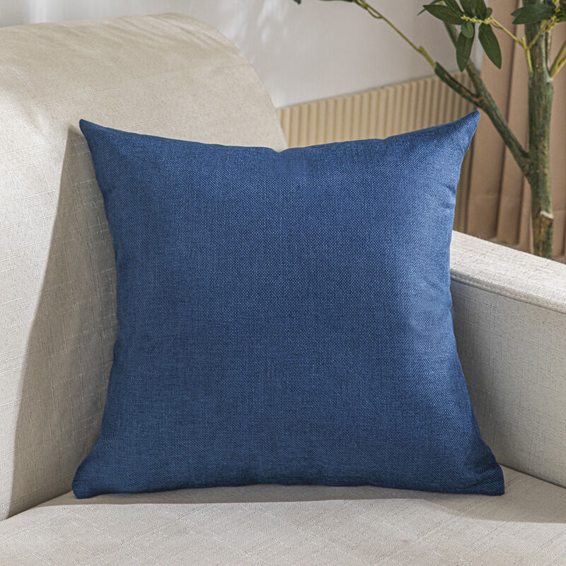 Thickened Linen Pillow Square Backrest Office Living Room Sofa Car Pure Color Home Decorative Cushion Comfortable Neck Support