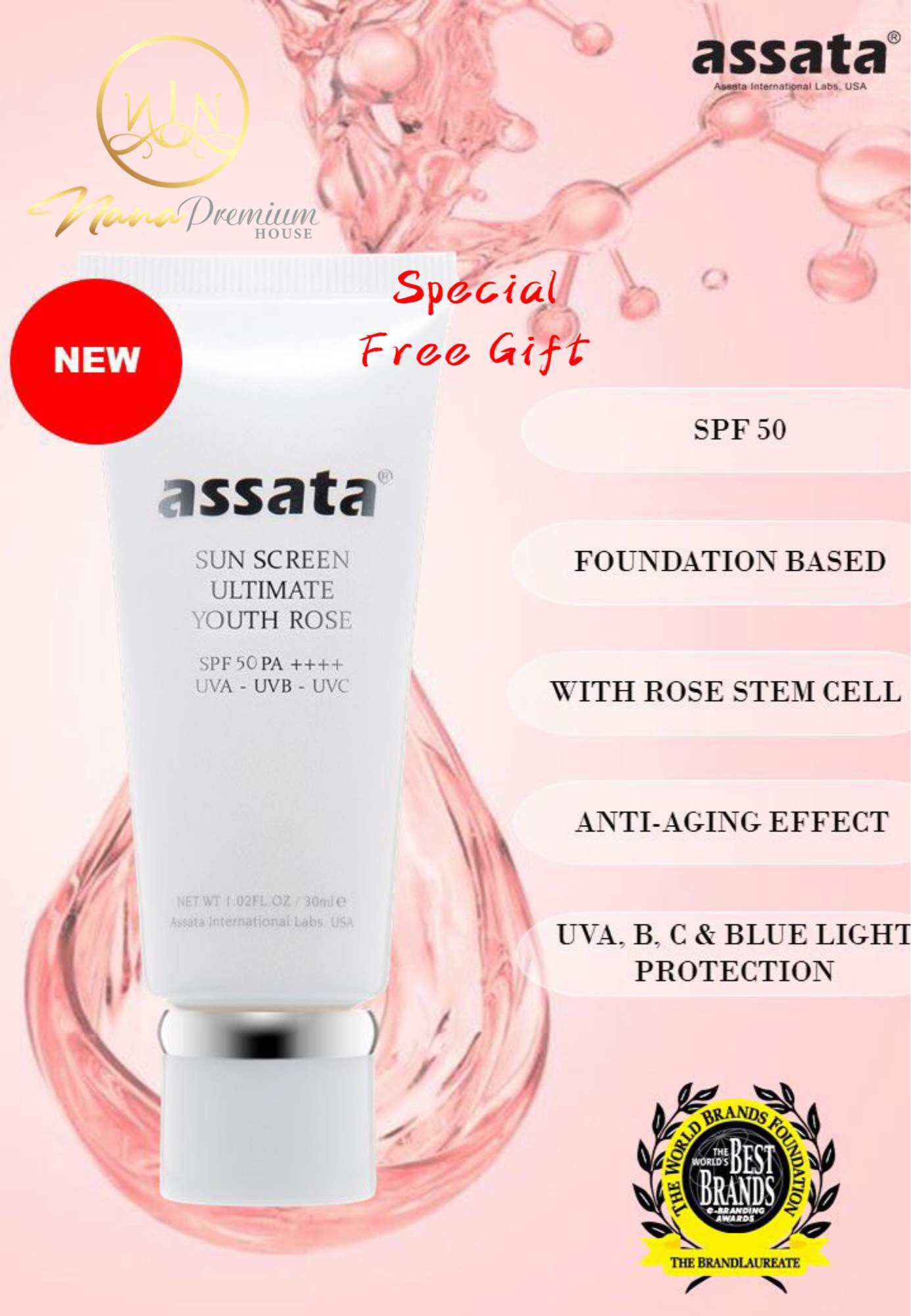 Original Assata Sun Protection Cream SPF50+ 30ml Assata Sun Screen