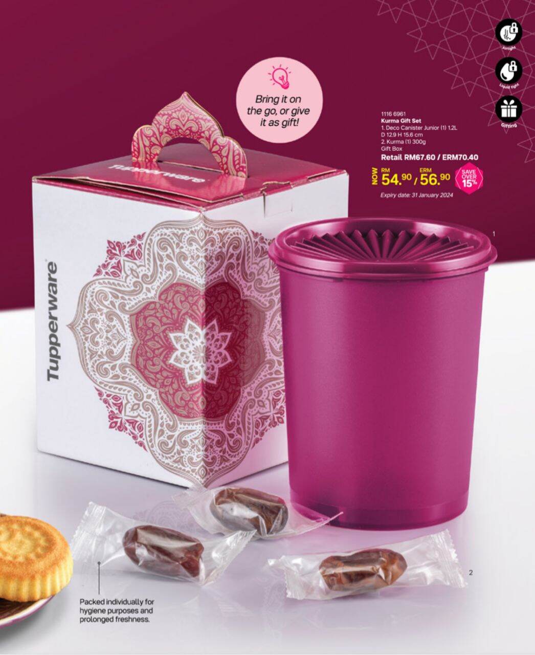 Qoo10 - FREE DELIVERY! FREE SCOOP! Tupperware CNY 2020 Cookies Gift Set  Chines : Kitchen & Dining