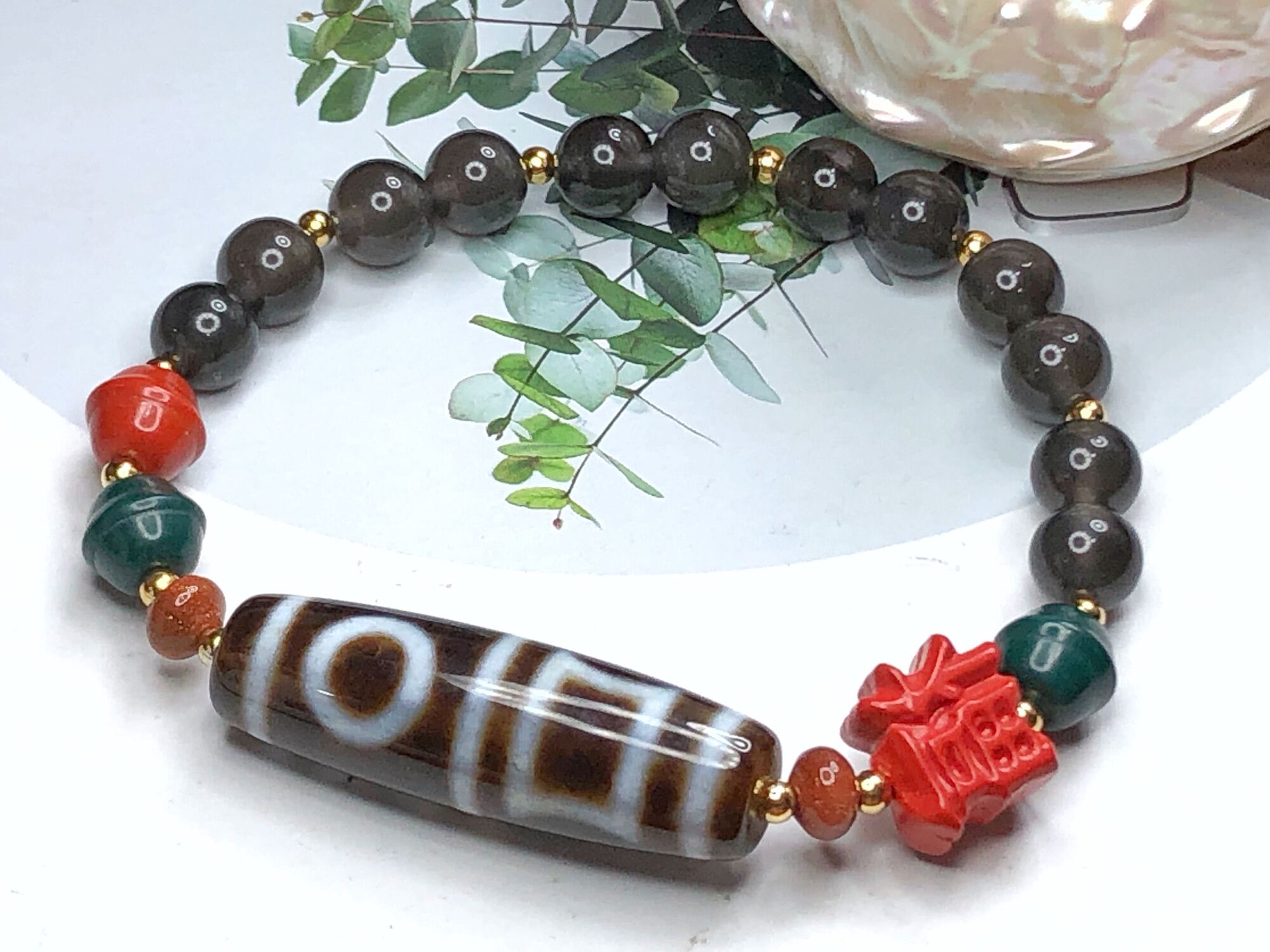 超希少上肯老礦天珠‼️西蔵老礦手工伝承樽型