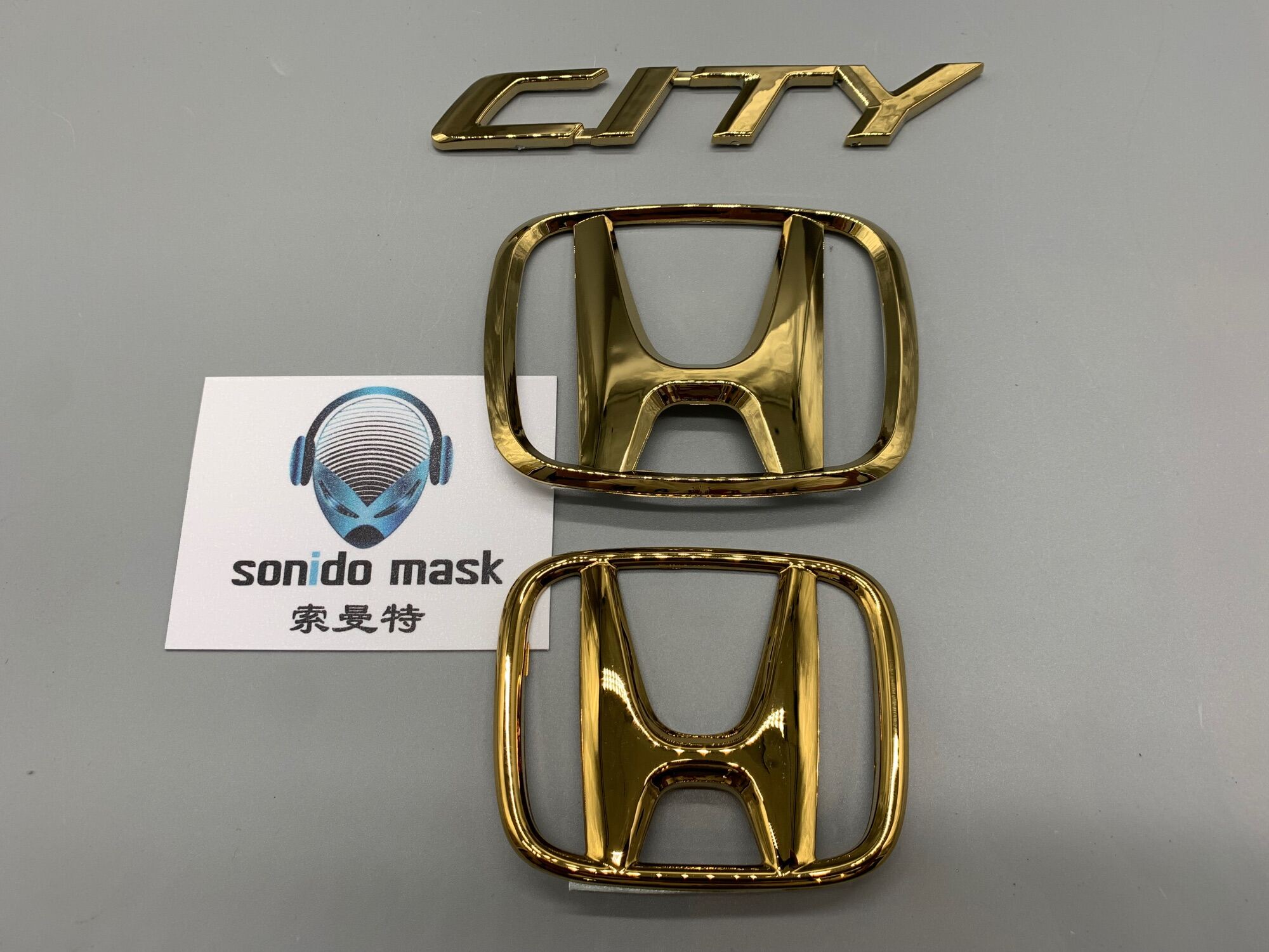 honda city 2020-2021 gn2 gold emblem set logo front rear and city wording  for black colour car nice