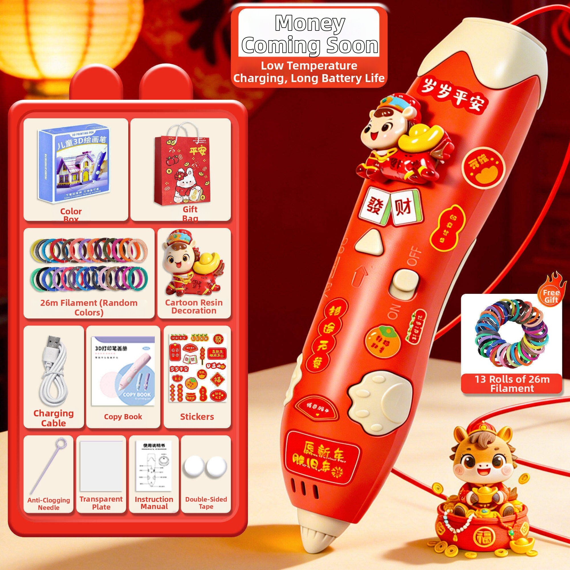 XIONGBUFAN | Children 3D Printing Pen Low Temperature Melt Drawing DIY Tool