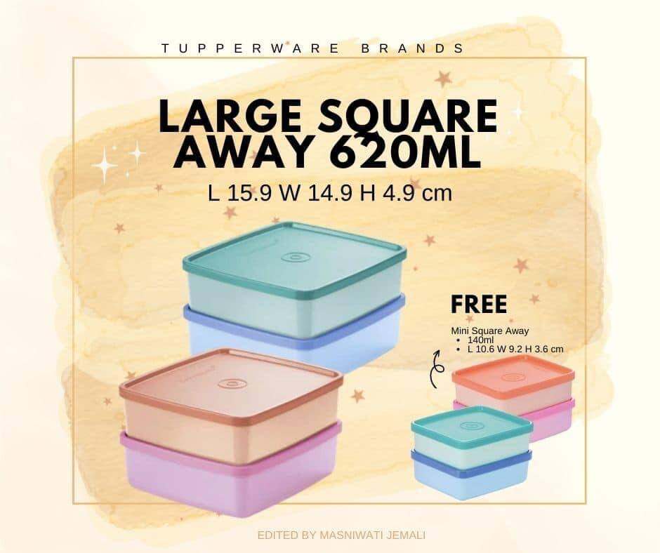 Tupperware Large Square a way 620ml