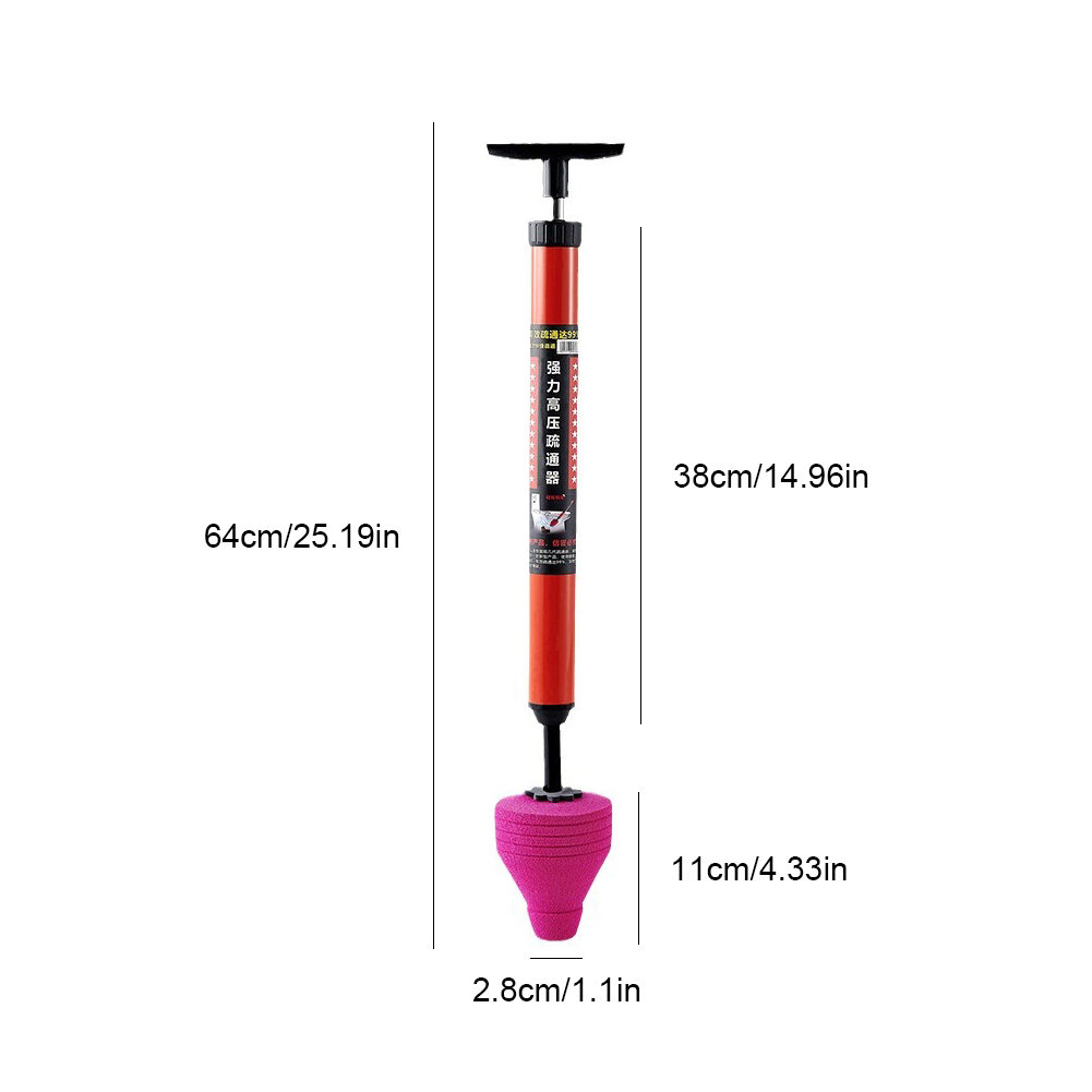 High Pressure Toilet Unblock One Shot Toilet Pipe Plunger Silicone ...