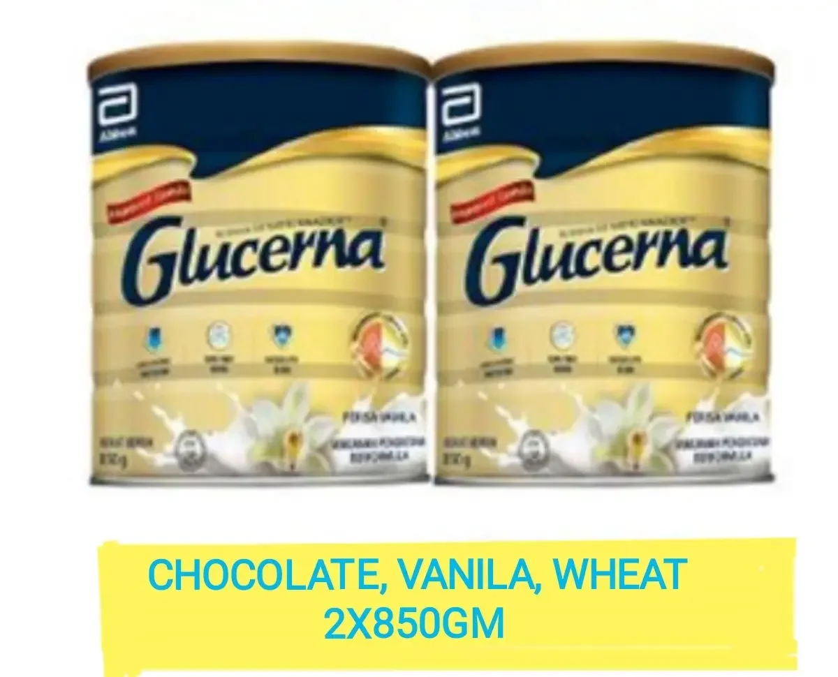 Glucerna 850gmX2 (Chocolate 01/23, Vanila 01/23, Wheat 01/23)