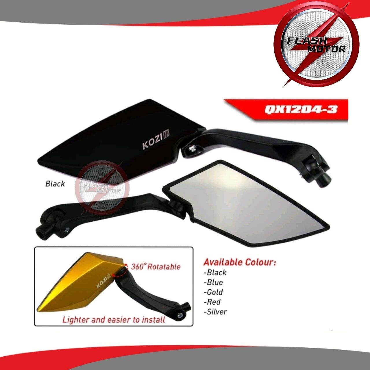 Flashmotor KOZI QX1204 UNIVERSAL MOTORCYCLE SIDE MIRROR RS150 LC135
