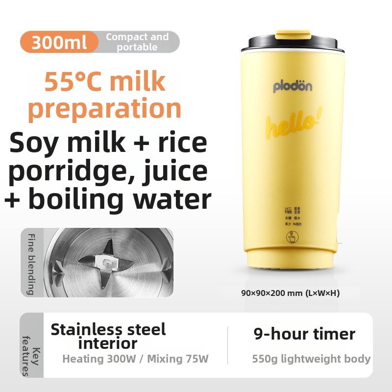PLODON | Portable Mini Food Processor for Blending Heated Drinks