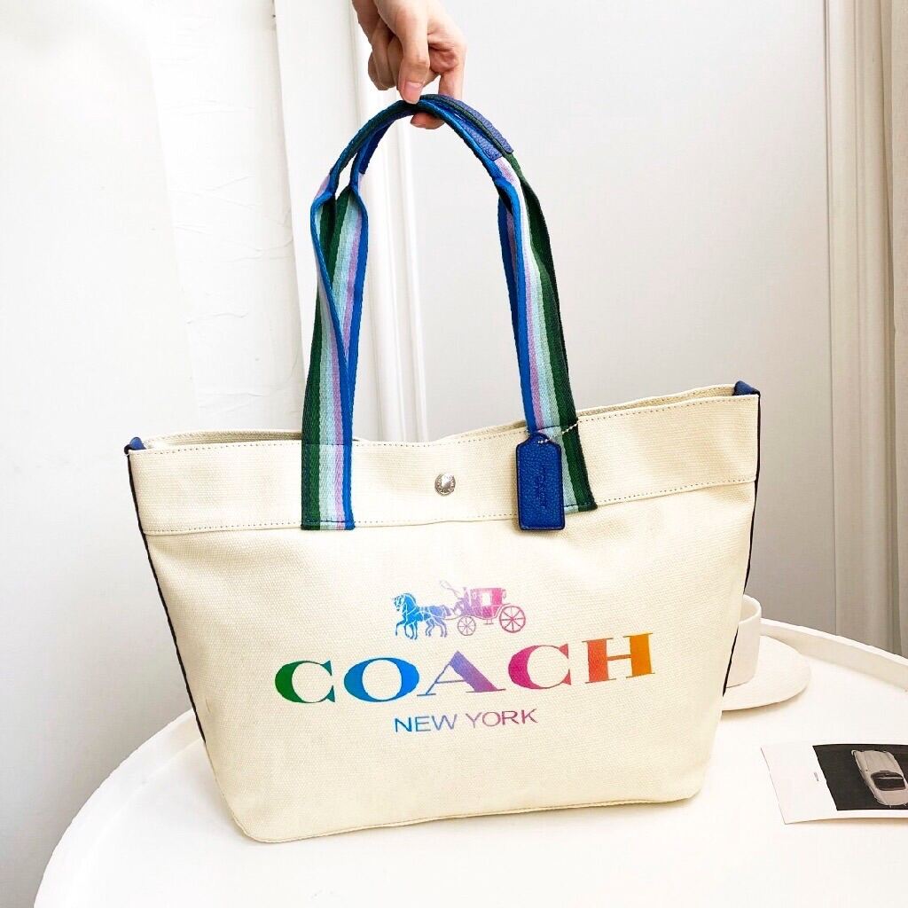 Coach 91170 Canvas Tote Bag Carriage Women Shopping Bag Lazada
