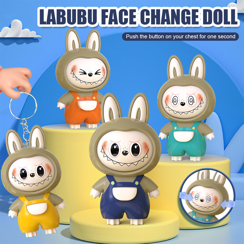 New Labubu Face Changing Doll: 3 Unique Faces & Manually Switchable ...