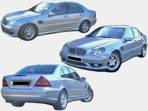 Mercedes Benz w203 c32 AMG bodykit body kit front side rear bumper lip ...