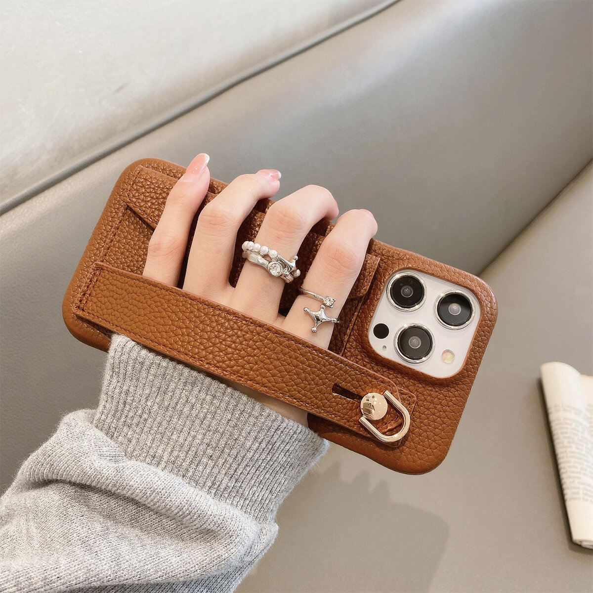 Luxury Leather Phone Case With Card Holder For Iphone Pro Max_voghion.com