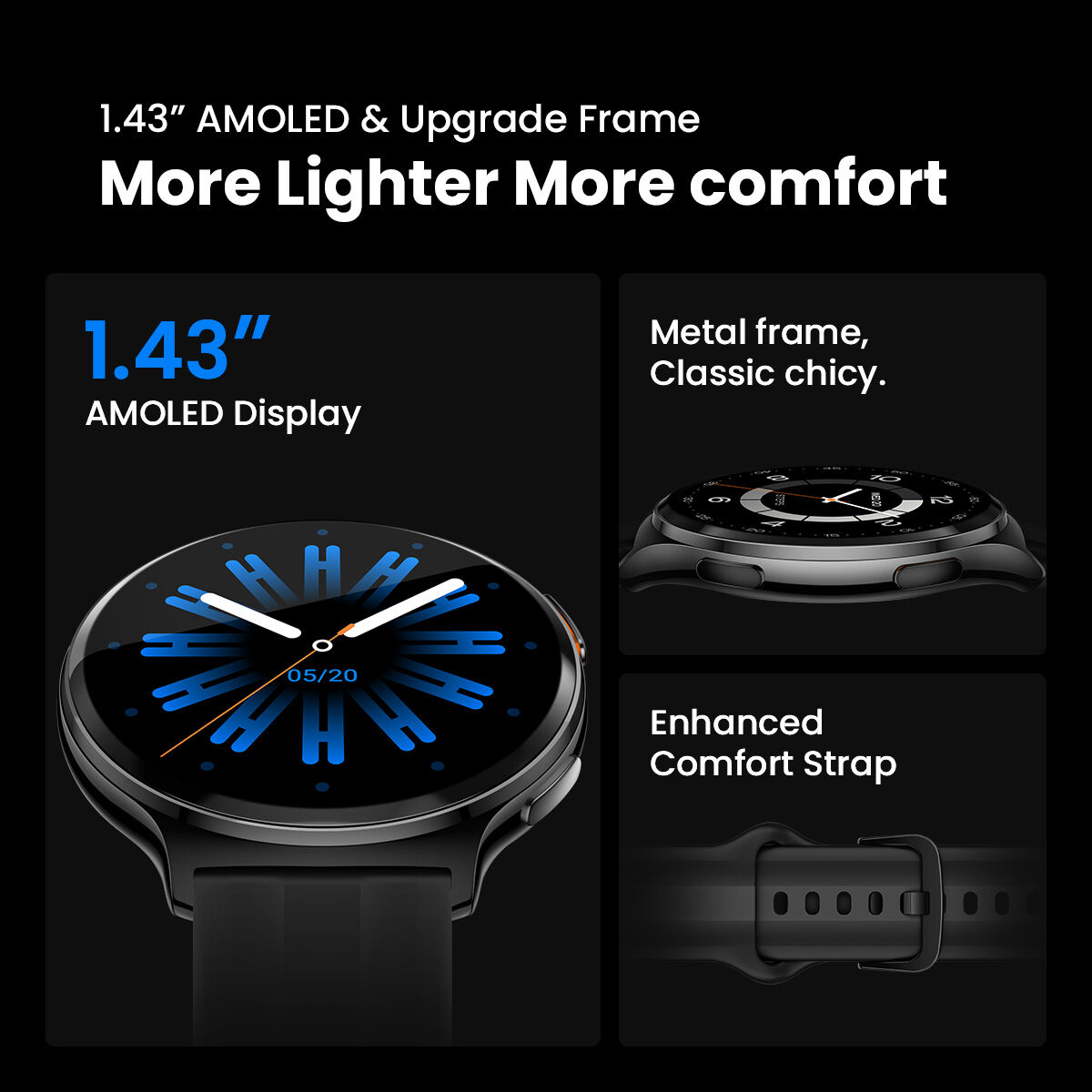 HAYLOU Solar Lite 2 Smartwatch 1.43 AMOLED Display 24h