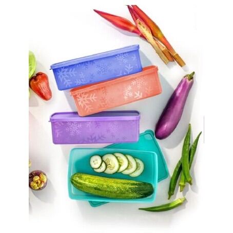 Tupperware Snowflake Square Round 400ml/ Snowflake Medium Square Round 800ml/Snowflake Double Square Round 1.3L/ Bekas Simpanan/ Container kedap udara. 