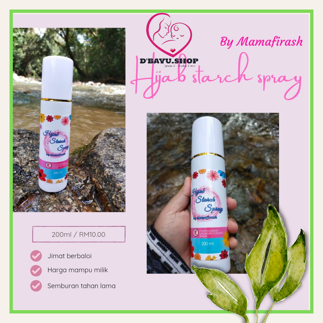 SPRAY PENGERAS TUDUNG HIJAB STARCH SPRAY BY MAMAFIRASH (200ml) Lazada