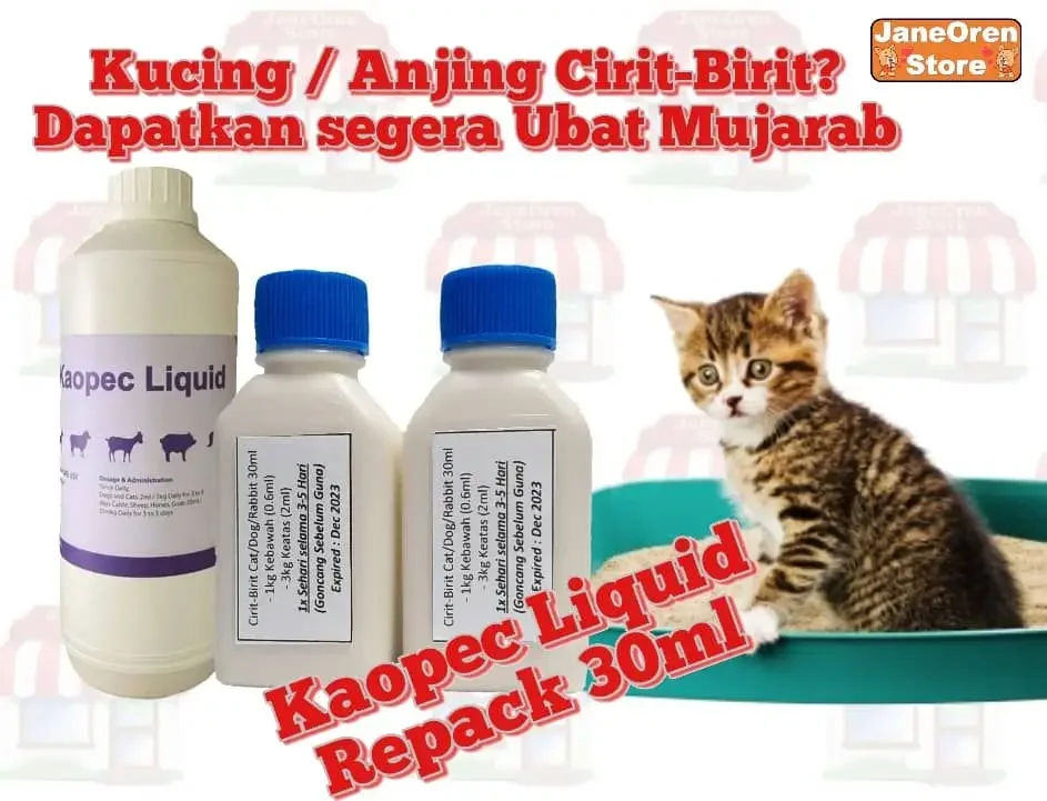 Ubat Cirit Birit Kucing/Anjing Repack 30ml (Free syringe)
