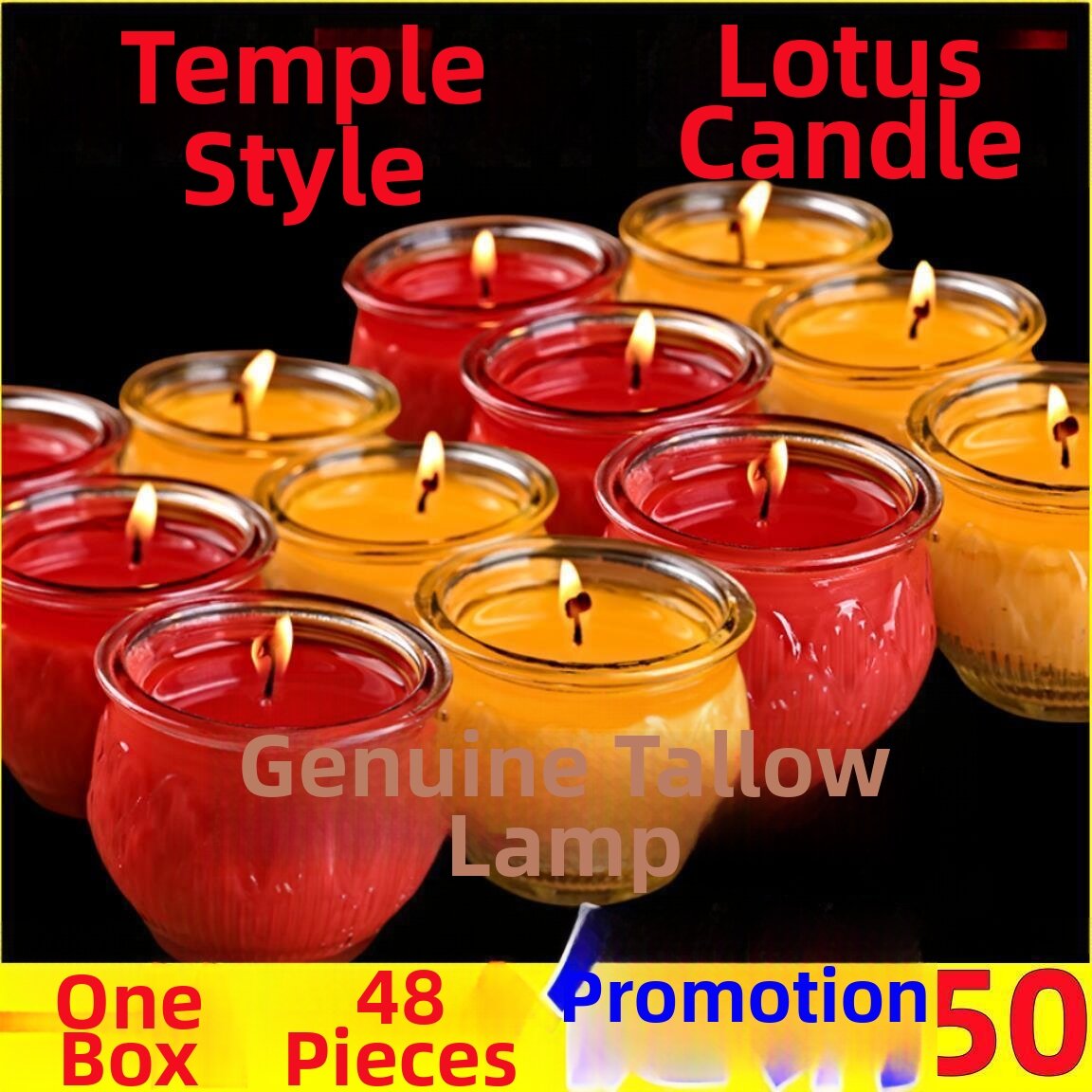 Smokeless New Buddha Offering Lamp Lotus Candle 16-24 Hour