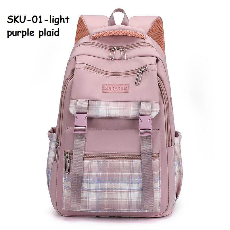 Girl School Bag Chequer / Bag Sekolah Perempuan Lelaki Plain & Petak ...