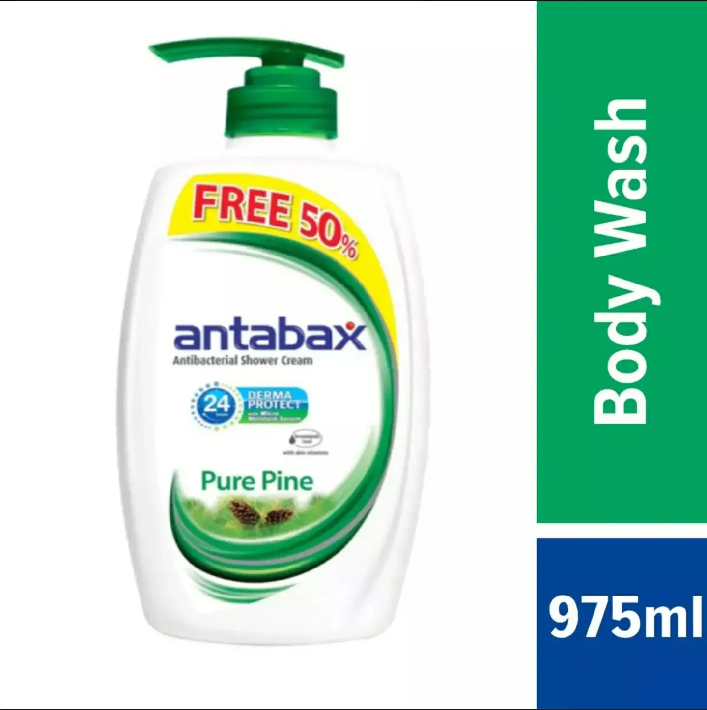 Antabax Pure Pine Antibacterial Shower Cream 650ml+Free 50% (975ml)