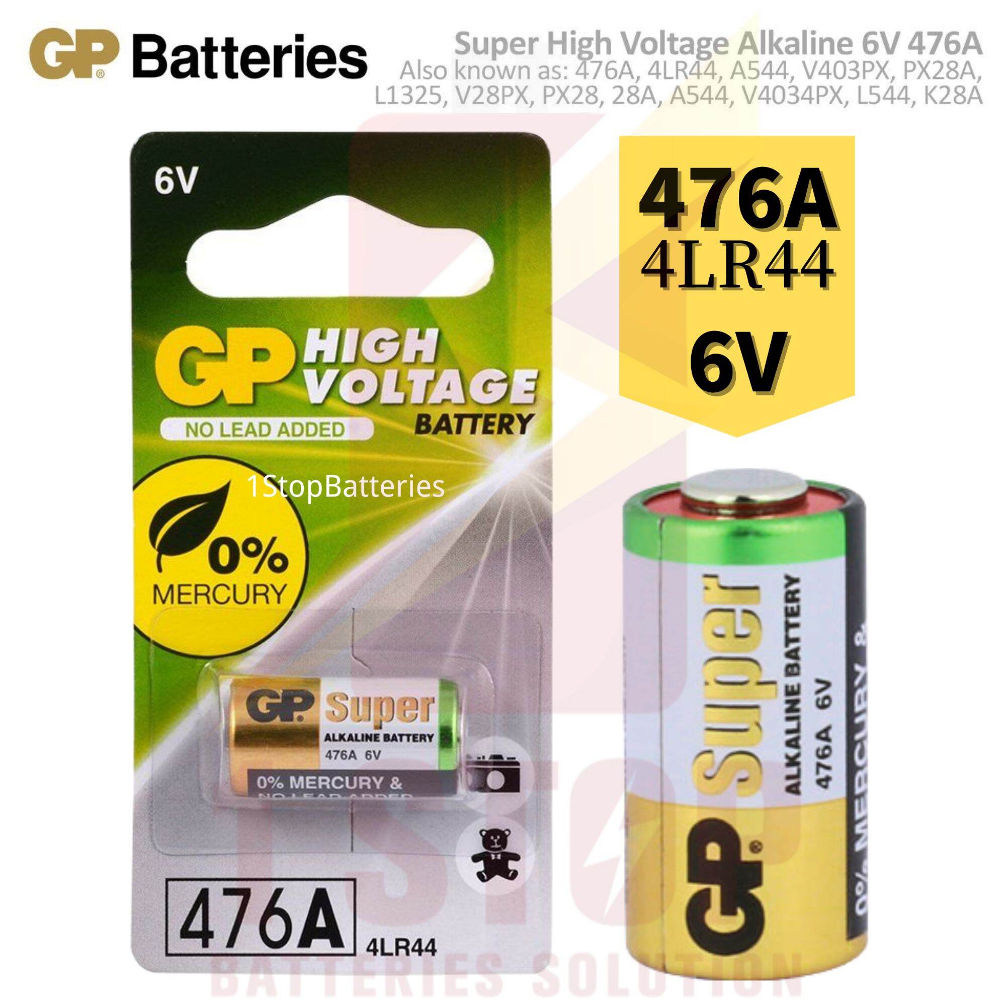 100% Original GP 476A 4LR44 544A PX28A High Voltage Alkaline 6V Battery ...